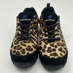 Nautilus SPARK Safety Footwear N1076 Comp Toe Work Shoe Women's Size 9.5 Leopard